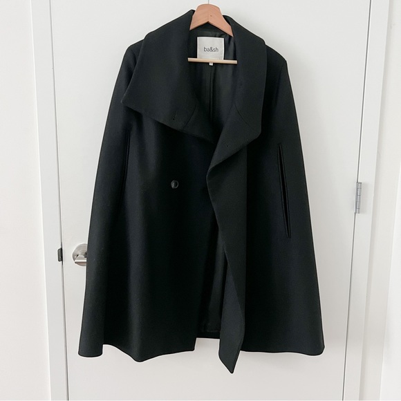 BA&SH SYBIL. wool caps coat in Black Size 1 - Picture 1 of 5